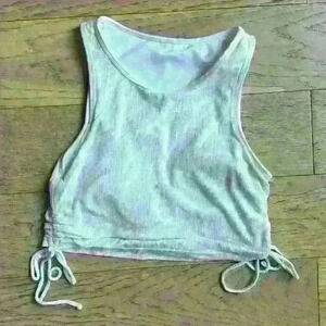 Niyama Sol White Ribbed Tank Top Sports Bra